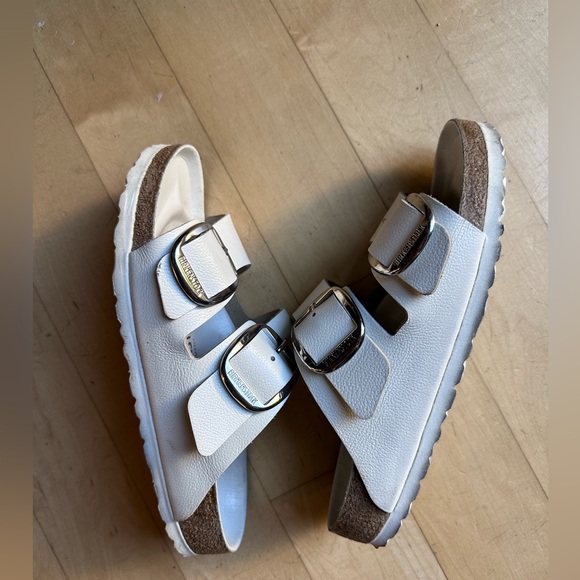 Birkenstock big buckle white leather 38 - Picture 5 of 8